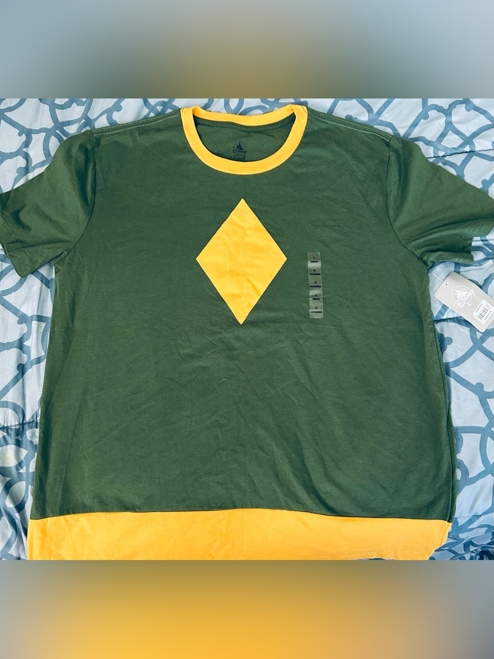 Disney’s Men's Green and Yellow Graphic Ringer Tee Size L - NWT